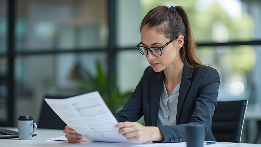 Fundamental analyst reviewing company financial statements and earnings reports