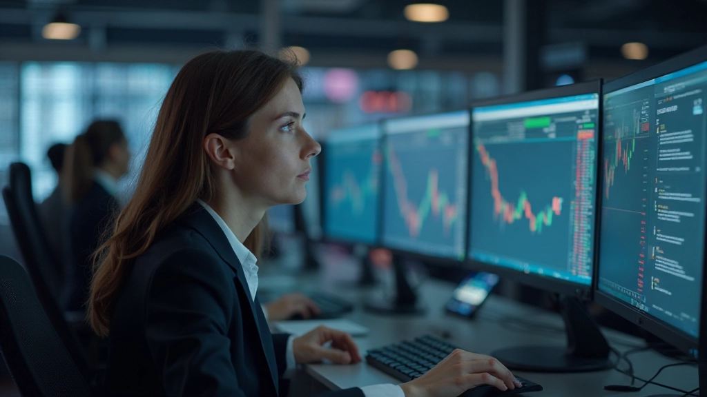 Handelsbildschirm mit Optionen-Charts und Absicherungsstrategien für Portfolio-Schutz