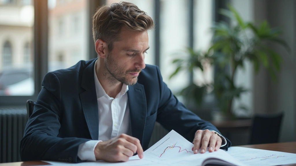 Finanzanalyst analysiert Rentenkurven und Anleihendaten