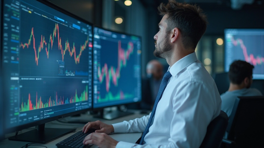 Aktienmarkt-Handelsschirm mit Kurscharts und Marktindikatoren in Echtzeit