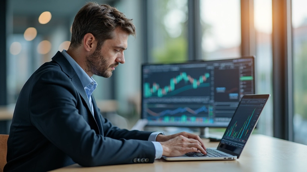 Professionelle Grafik zum Aktienmarkt mit Aktienkursen und Diagrammen