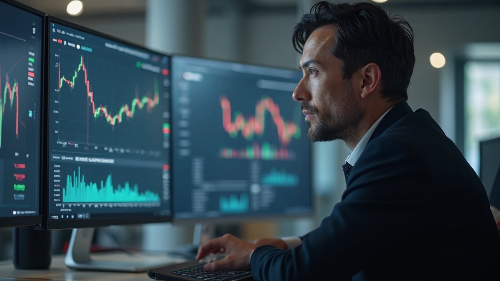 Grafisches Diagramm zeigt Aktienmarkt-Trends, Aktienkurse und Börsendaten auf Finanz-Dashboard