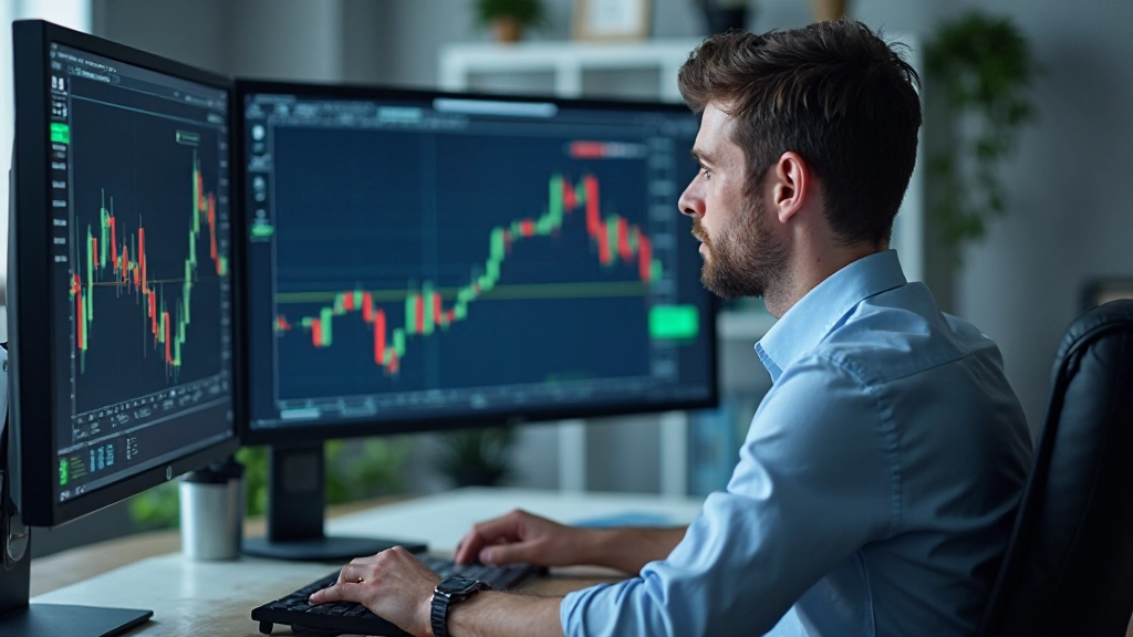 Professionelle Analyse von Aktienmarkttrends auf einem Finanzcomputer