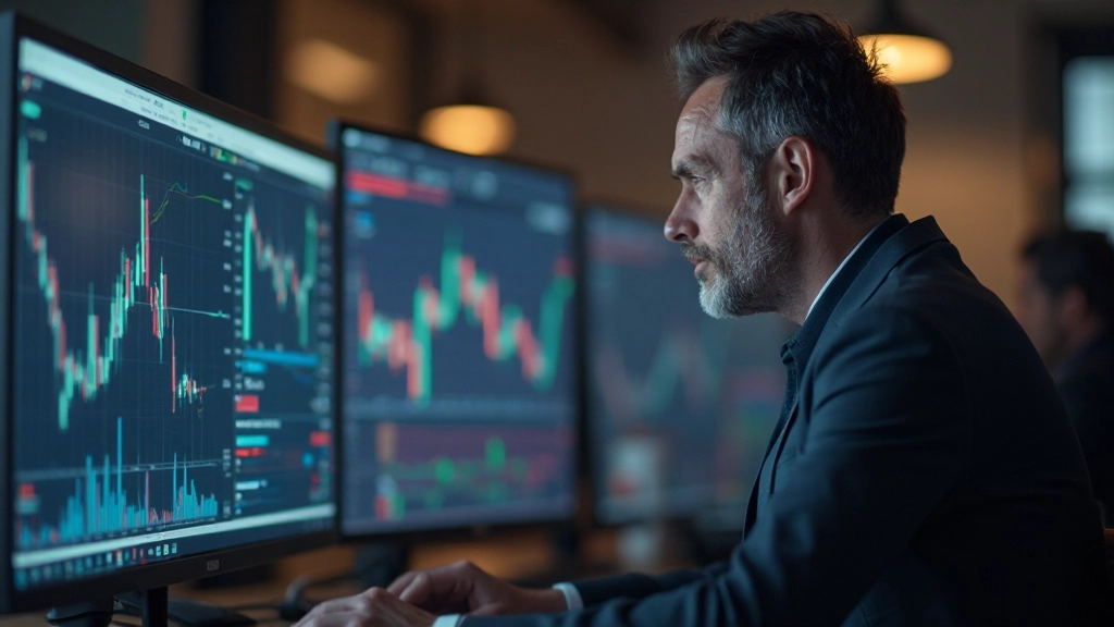 Risk management professional analyzing portfolio volatility and correlation matrices
