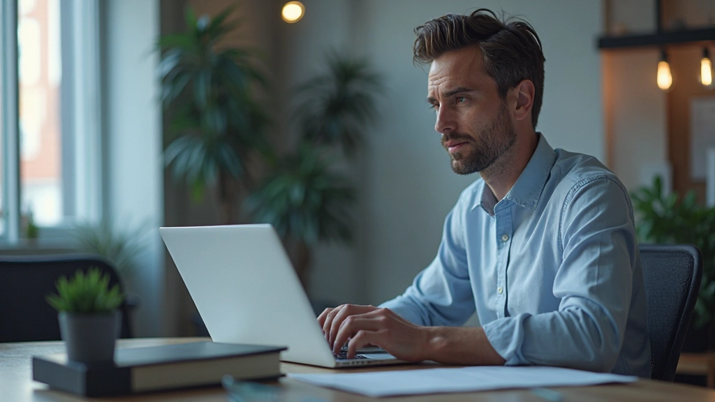 Economist analyzing currency exchange rates and forex market trends on computer