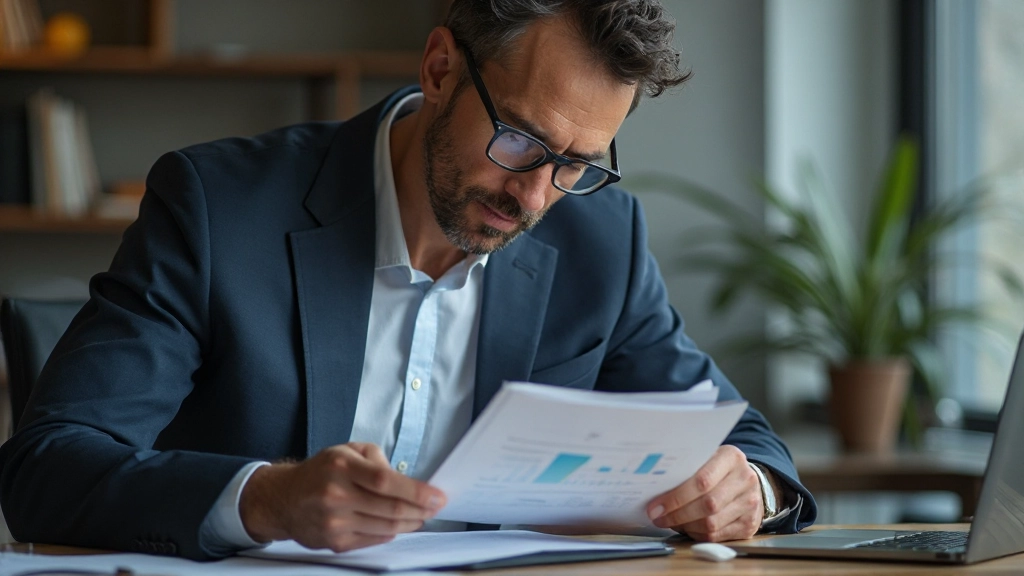 Dividend investor reviewing annual reports and dividend payment schedules