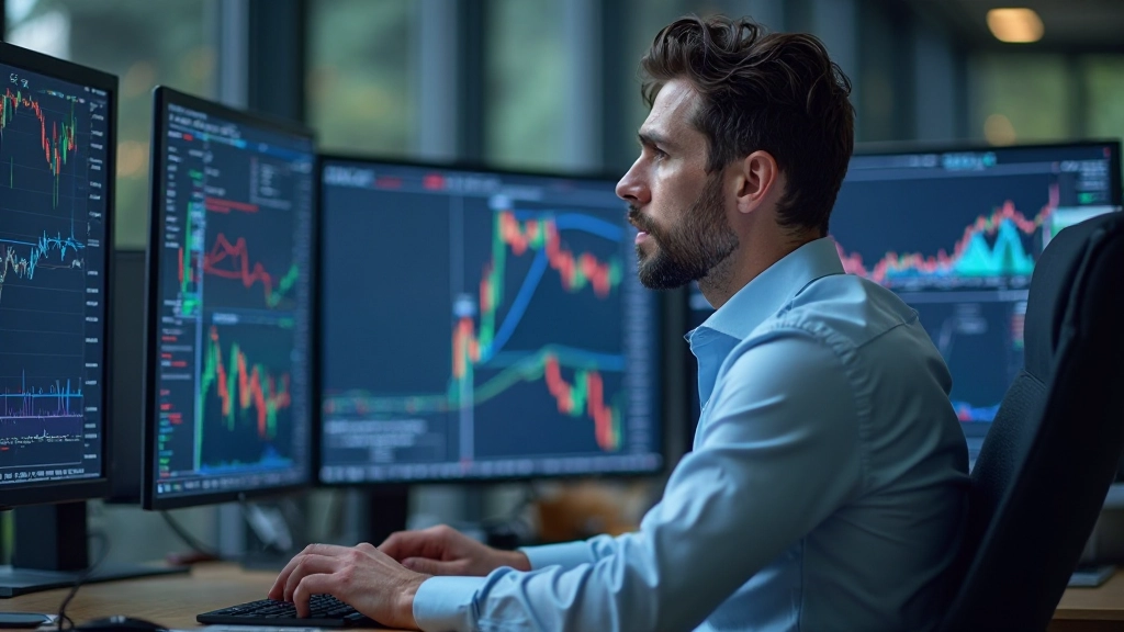 Professionelle Arbeit an Handelsplattform mit Devisenmarktdaten und Charts