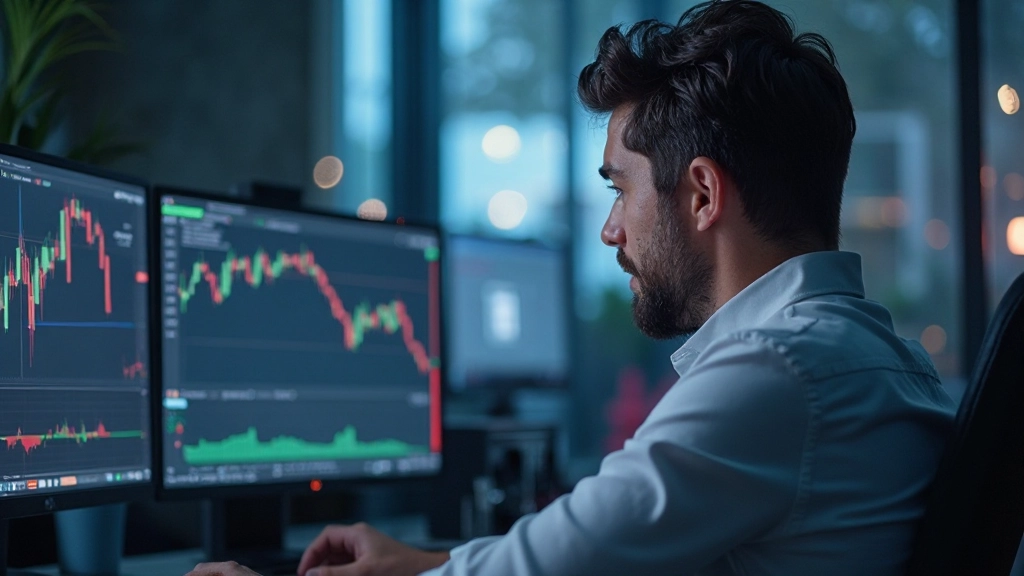 Finanzielle Datenvisualisierung mit Handelsdiagrammen und Echtzeit-Marktanalyse auf dem Monitor