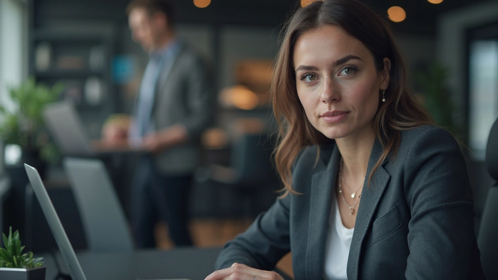 Selbstbewusster Trader sitzt ruhig am Schreibtisch während Marktvolatilität